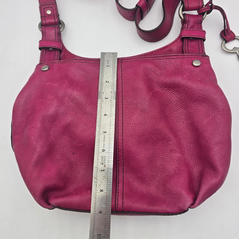 Fossil Magenta Pink Leather Crossbody Bag Turn Lock Messenger ZB5170 - Picture 6 of 10